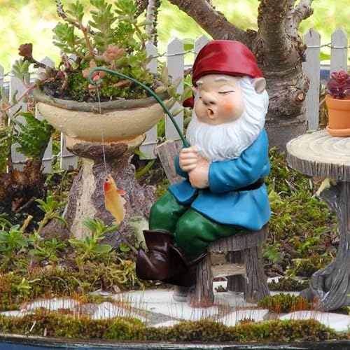 Generisch Gartenzwerge Für Außen, Resin Angeln Figur Gnom Dekoration, Harz Gartendeko Figure, Für Rasenhof Balkon Haus I-m Innenbereich Im Freien I-m Freien Im Fre-ien – Bild 3