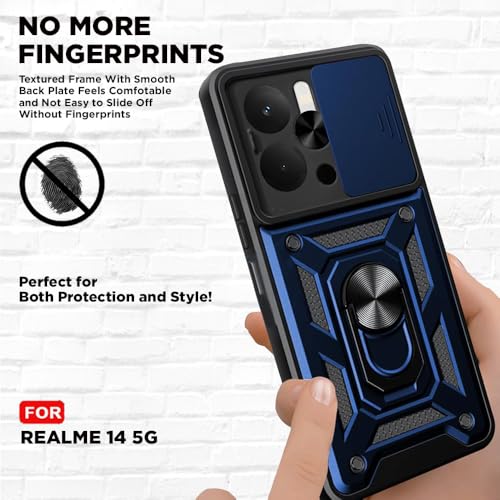 Image of Luxe Back Cover for Realme 15 5G / Realme 15 Pro 5G | D10 Tough Armor Case | Sliding Camera Shield | 360 Protection | Kickstand Ring Holder | Military-Grade Bumper Case