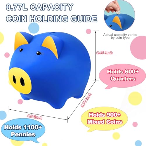 Image of Piggy Bank for Kids, Piggy Bank for Boys, Glow in the Dark | Glow in the Dark Plastic Piggy Bank, Coin Bank Suitable for Boys and Girls