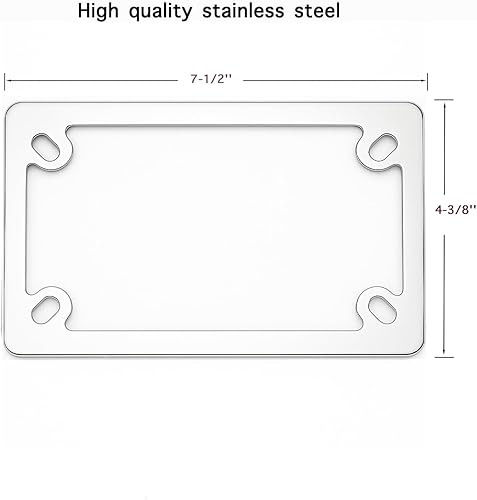 Miniatura 2 de FOTN FTON Marco de placa de motocicleta de acero inoxidable compatible con Harley, Yamaha, marco de etiqueta de motocicleta resistente al tiempo