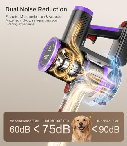Cordless Stick Vacuum Cleaner: 500W 45KPA 45Mins with Powerful Suction, Self-Standing Lightweight Wireless Rechargeable Handheld Vacuum with Touch Screen for Home Pet Hair/Carpets/Floors/Sofa - Image 7