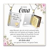 YIBONIKA Regalos para hija, mamá, abuela, tesoro, 6 páginas, minilibro plegable, colgante para abrir, cadena con grabado para ella, regalos para Navidad, día de San Valentín, cumpleaños, día de la