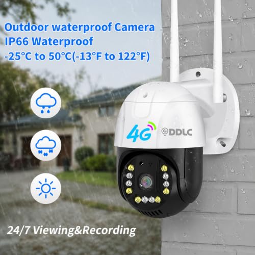Image of DDLC 5MP 4G SIM LTE Wireless Outdoor PTZ Security Camera | SIM Based PTZ CCTV Camera | Full HD | 360 Pan Tilt | Color Night Vision | Motion Detection | Two-Way Audio with Mobile App V380 Pro (4G ptz)