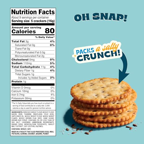 Image of Back to Nature - Stoneground Wheat Crackers - Made with Wholesome Ingredients like Whole Grains and Flax Seed - Non-GMO - 5 Ounce (Pack of 2)
