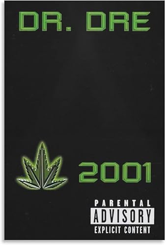 MALOOS Dr. Dre 2001 - Póster de lienzo decorativo para pared, pintura artística para sala de estar, dormitorio, regalo, sin marco, estilo sin marco,