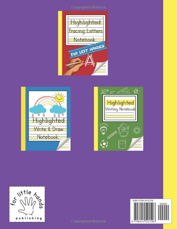 Highlighted Tracing Letters Notebook for Right Handed: My First Alphabet Writing Workbook with Raised Lines for Letter Handwriting Practice | Learn to ... Notebooks for Handwriting Improvement) - Image 2
