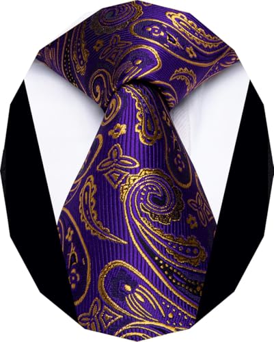 Image of YourTies Paisley Men's Necktie Woven Silk Floral Ties for Men Designer Formal Business Party Wedding
