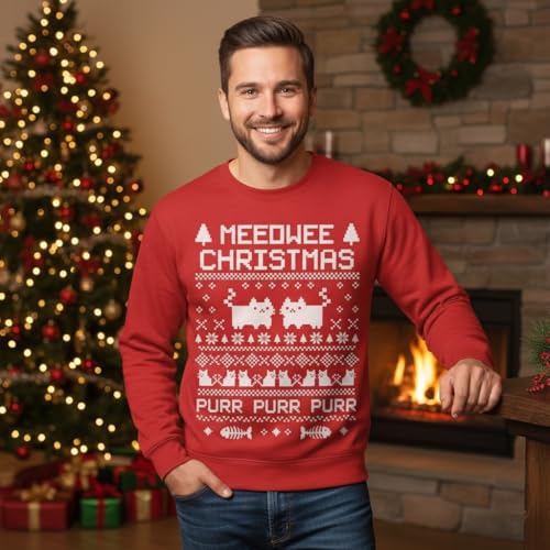 Meeowee Christmas Purr Purr Cat Sweatshirt - Image 2
