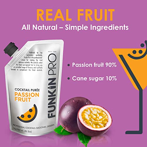 image for Funkin Passion Fruit Puree | Real Fruit, Two Ingredient, Natural Mixer