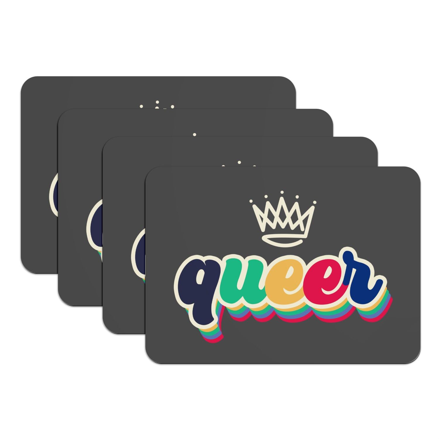 Sets de table gay lesbien trans pride grand format 39,5x28,5cm en caoutchouc