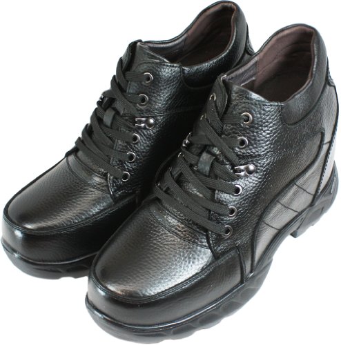 Calden Men's Invisible Height Increasing Elevator Shoes - Black Pebble Grain Leather Lace-up Boots - K107216 - Size 9 D(M) US - 5.2 Inches Taller3