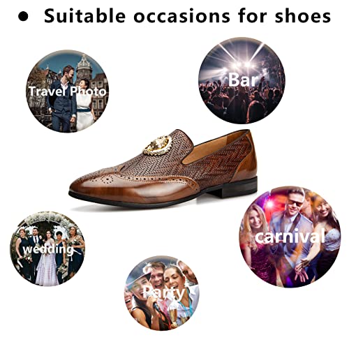 Image of Meijiana Men's Fashion Classic Microfiber PU Leather Loafers and Weeding Dress Shoes for Men