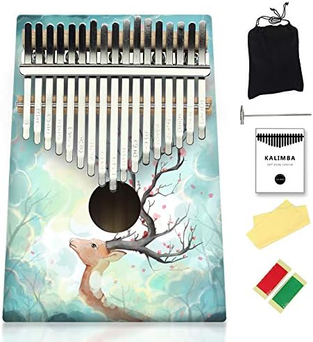 KERUS colour Kalimba 17 Keys Wood Portable Finger Piano piano Beginners Professional Painted Instrument Easy to learn (D)