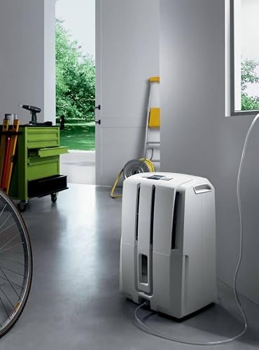 De'Longhi Tasciugo AriaDry - High Capacity Dehumidifier for Home, Absorbs Moisture 30L/Day, Clothes Dryer, Anti-Mold, Drain Pump 5m, Low Noise Level, Digital Buttons, Timer, White (DD230P) - 2