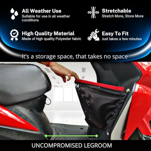 Image of FIBERA Smart Front Basket ONLY Compatible with Honda Activa 110cc 6G BS6 (FEB 2020- Present) (Red) Durable Polyester 12L Capacity, Mobile, Bottle & Essentials Holder