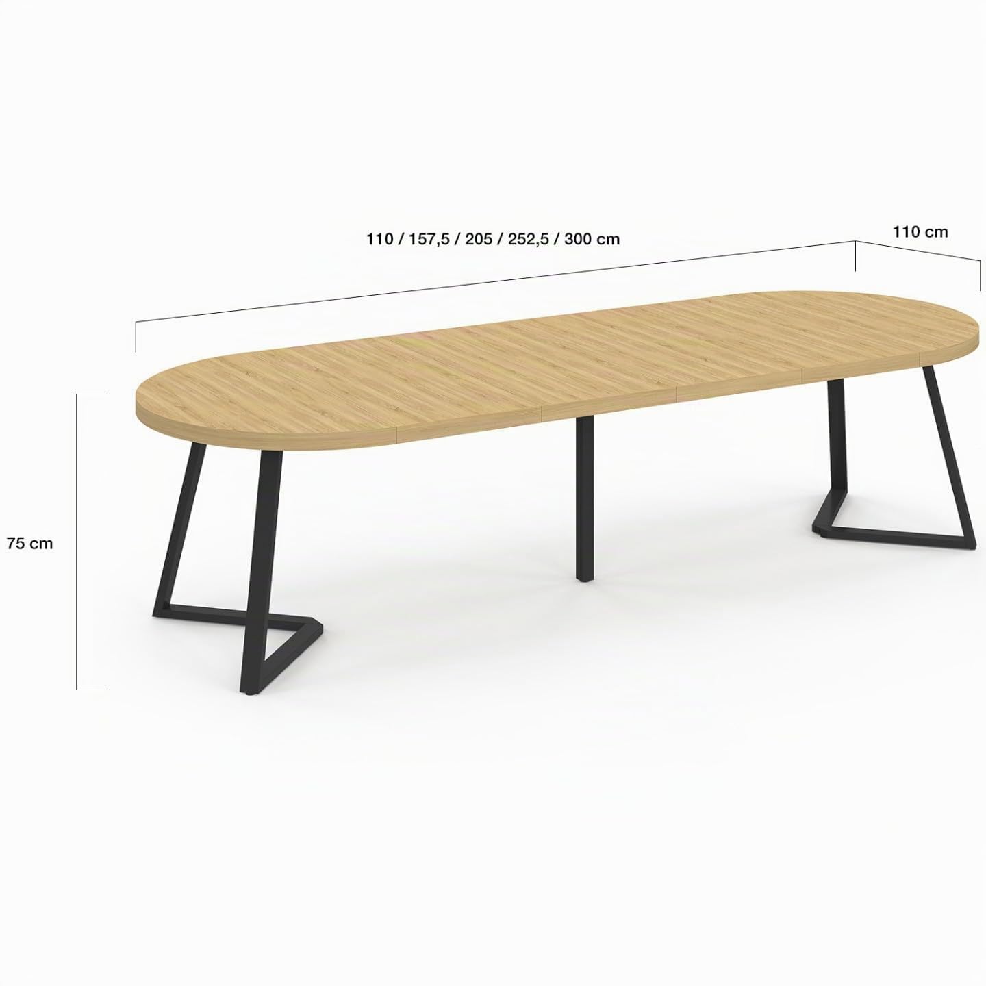 IDMarket – Mesa de comedor extensible redonda Selma 4-10 personas madera efecto haya 110-300 cm