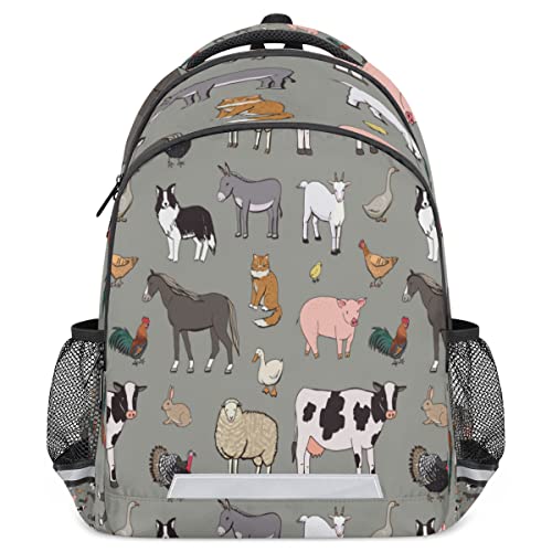 Sac à dos animaux avec clip de poitrine noir pour enfants et adolescents