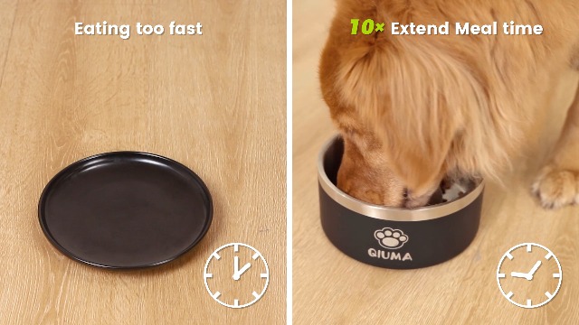 Slow Feeder Dog Bowls Stainless Steel, Food-Grade 304 Dog Slow Feeder Bowl 2 Cups Capacity, Heavy Duty Double-Layer with Non-Slip Base, Pet Puzzle Bowl for Small & Medium Dogs (Black) - image 7