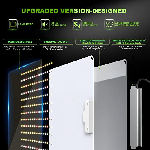 Cresmar T650 Led Grow Light With Samsung Diodes & Dimmable Lighting Full Spectrum Grow Lights For Indoor Plants Veg Bloom Growing Lamps For 3X3/2X2 Grow Tent 2.5 Umol/J #TOP1