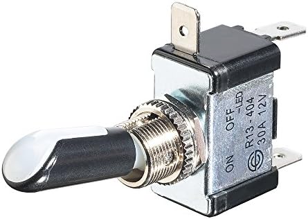 SPST 12VDC/30A Illuminated Toggle Switch with Red/Green LED