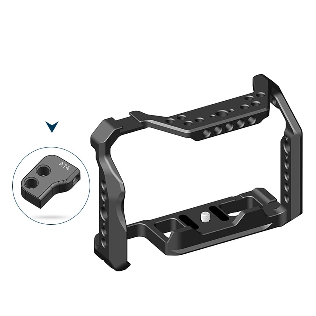 Klatka na aparat, stabilizator aparatu z gwintem 1/4''-20 i otworami pozycjonującymi 3/8''-16 kompatybilny z A7R2/A7S2, A74, A9 III/A1 II Series (kompatybilna z A7R2/A7S2)