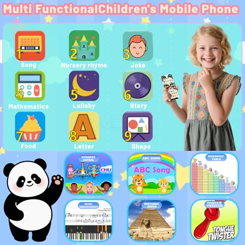 image for Uibyt Kids Phone with 10,000+ Educational Content, Rechargeable Toddle