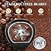 Aigostar Electric Coffee Grinder, Stainless Steel Blade, 200W, 60g Capacity, Cord Storage, Portable & Compact for Coffee Beans, Spice, Nuts, Seeds, Herbs, Black - Breath 30KYI.