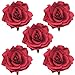 Rose Hair Clips Brooch Flower Red Rose Barrettes Brooch Pins Rose Hair Clip Breastpin Women Fashion Party Decoration Cosplay 5 Pack Rose