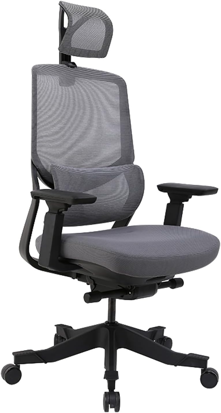 FLEXISPOTOC10G Ergonomic Executive Office Chair Swivel Height Adjustable Seat Headrest Armrest Lumbar Support Caster Wheels Task Chair Black Seat Computer Office Desk Chair