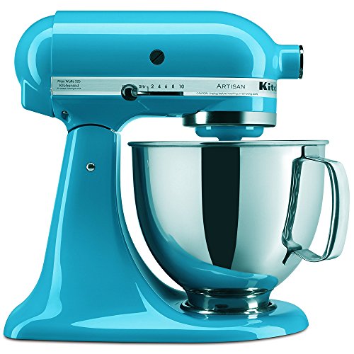 Image of KitchenAid KSM150PSCL Artisan Series 5-Qt. Stand Mixer with Pouring Shield - Crystal Blue