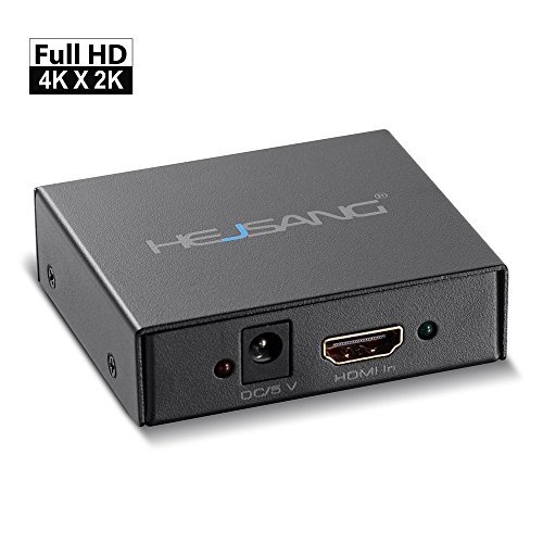 Ultra HD 4K x 2K HDMI Splitter 1 in 2 Out Amplifier Powered Splitter 1X2 Signal Distributor with 1080P and 3D Compatibility - Version 1.4(1 hdmi to 2 hdmi)