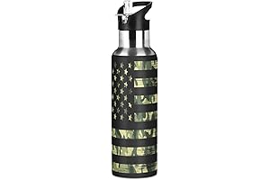 Kcldeci Camouflage American Flag Sports Water Bottle