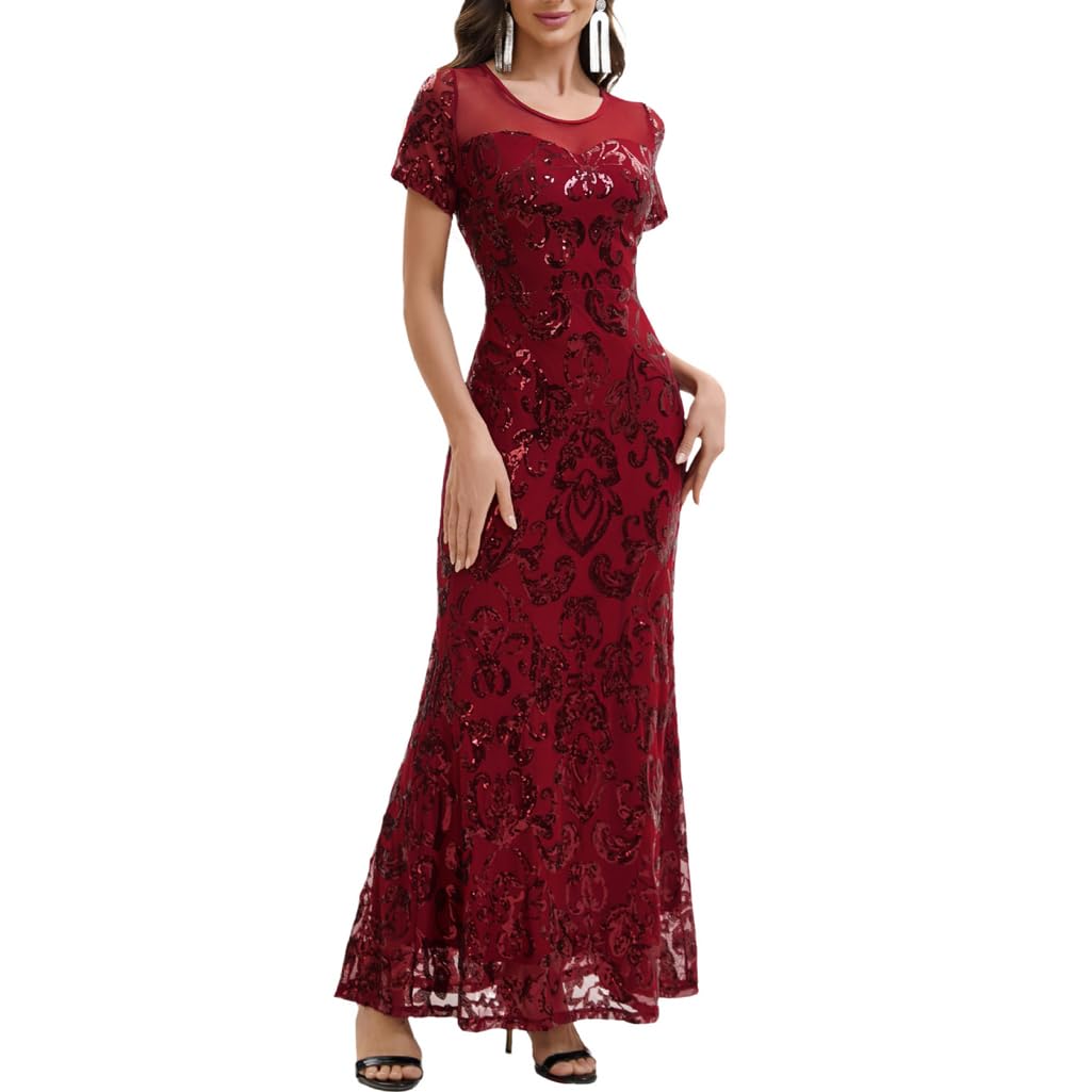 Kobieca sukienka koktajlowa Elegancka, błyszcząca, wieczorowa sukienka w stylu vintage na karnawał/Halloween/imprezę/Boże Narodzenie