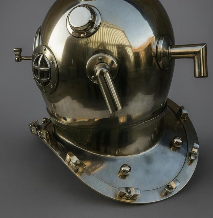 Chrome Mark V Diving Helmet Replica – 18" Copper & Gold Nautical Decor
