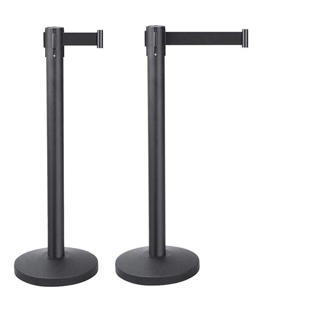 Yaheetech 4 Poteaux de Guidage Rétractables 2M, Base Lourde pour Stabilité | Barrières de Balisage, Idéal pour Contrôle de Foules Files d'Attenteen en Hôtel, Événement, Salon, École, Exposition, Noir