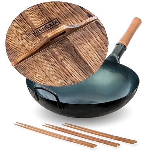 Sartén Wok YOSUKATA fondo redondo 14" azul miniatura 1