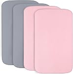Biloban Baby Crib Sheets 4 Pack (28 x 52in), Ultra Soft Microfiber, Gray/Blue, Machine Washable, Standard Crib Mattress Size