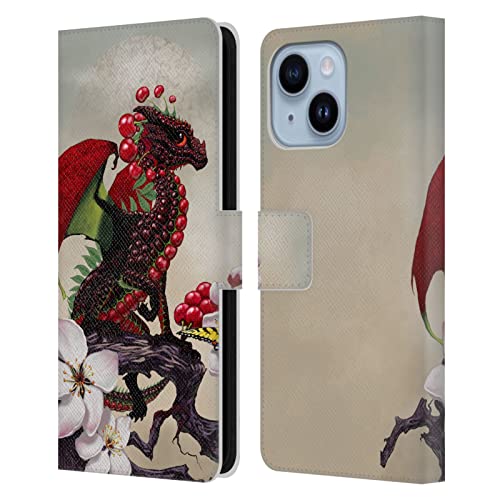 Housse cuir iPhone 14 Plus Cerisier et Papillon pour vos sorties quotidiennes