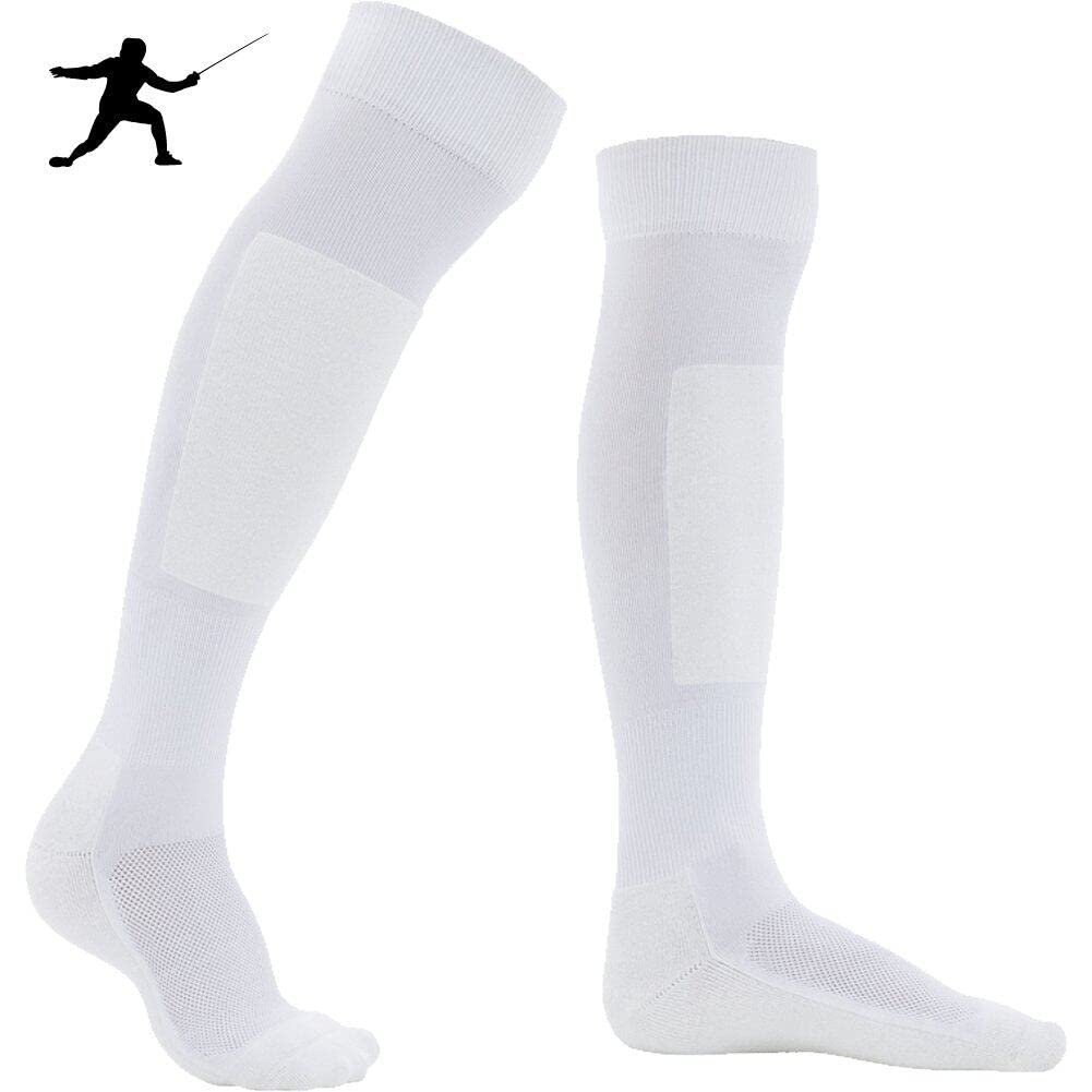 Danlai Men's White Protective Fencing Socks Knee High Tube Socks Breathable Stockings Cotton Sport Socks Riding Running Socks