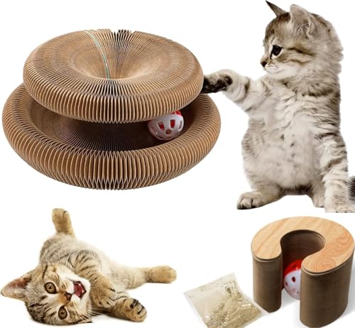 猫用おもちゃ ネコ つめとぎ 段ボール 折りたたみ式 ハニカム構造 2in1 キャット爪とぎ 組み立て簡単 ストレス解消 大型 ワイド 爪磨き 猫用品 家具破壊防止 ボール付き