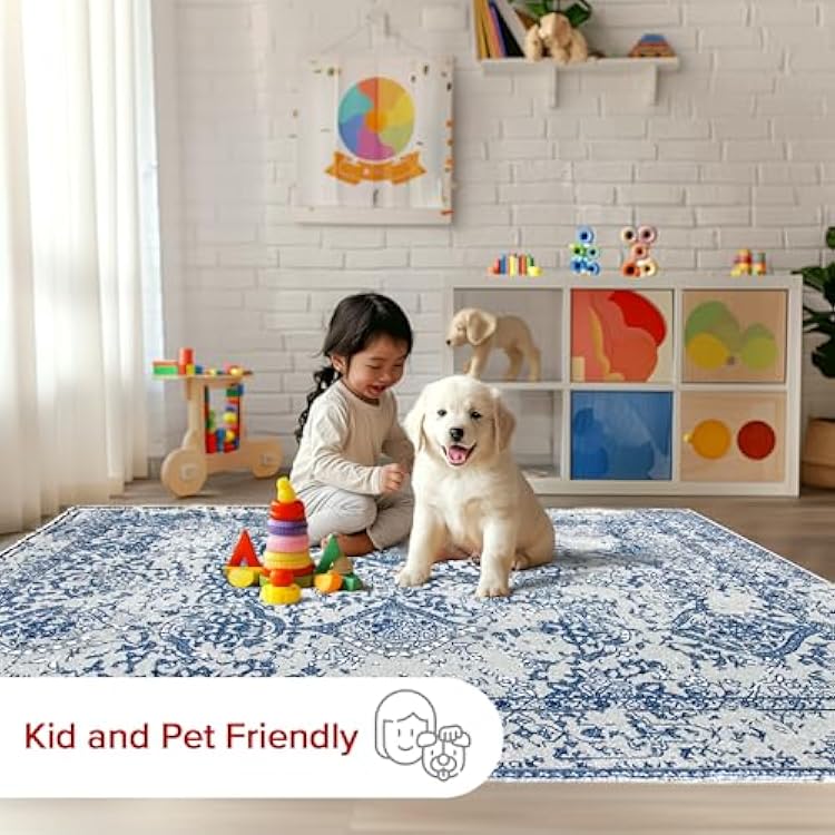 nuLOOM Odell Faded Vintage Area Rug, 9x12, Light Blue