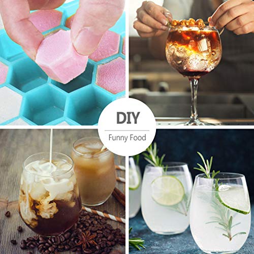 Upgrade Ice Cube Trays, 2 Pack Silicone Flexible Ice Cube Trays With Lid, 76 Cubes Ice Trays For Chilled Drinks, Whiskey & Cocktails , Stackable Flexible Safe Ice Cube Trays #TOP4