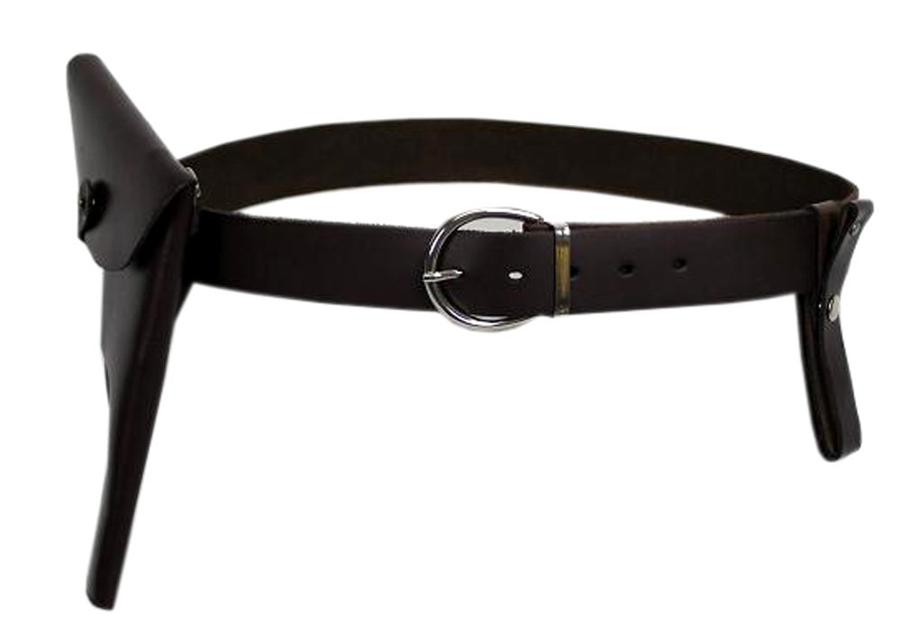 Costumebase Unisex Dark Brown Thecostumebase Indiana Cowhide Belt Jones Holster Whip Holder Leather (M)