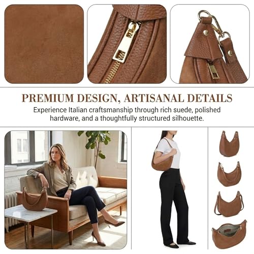Crescent Hobo Leather Crossbody