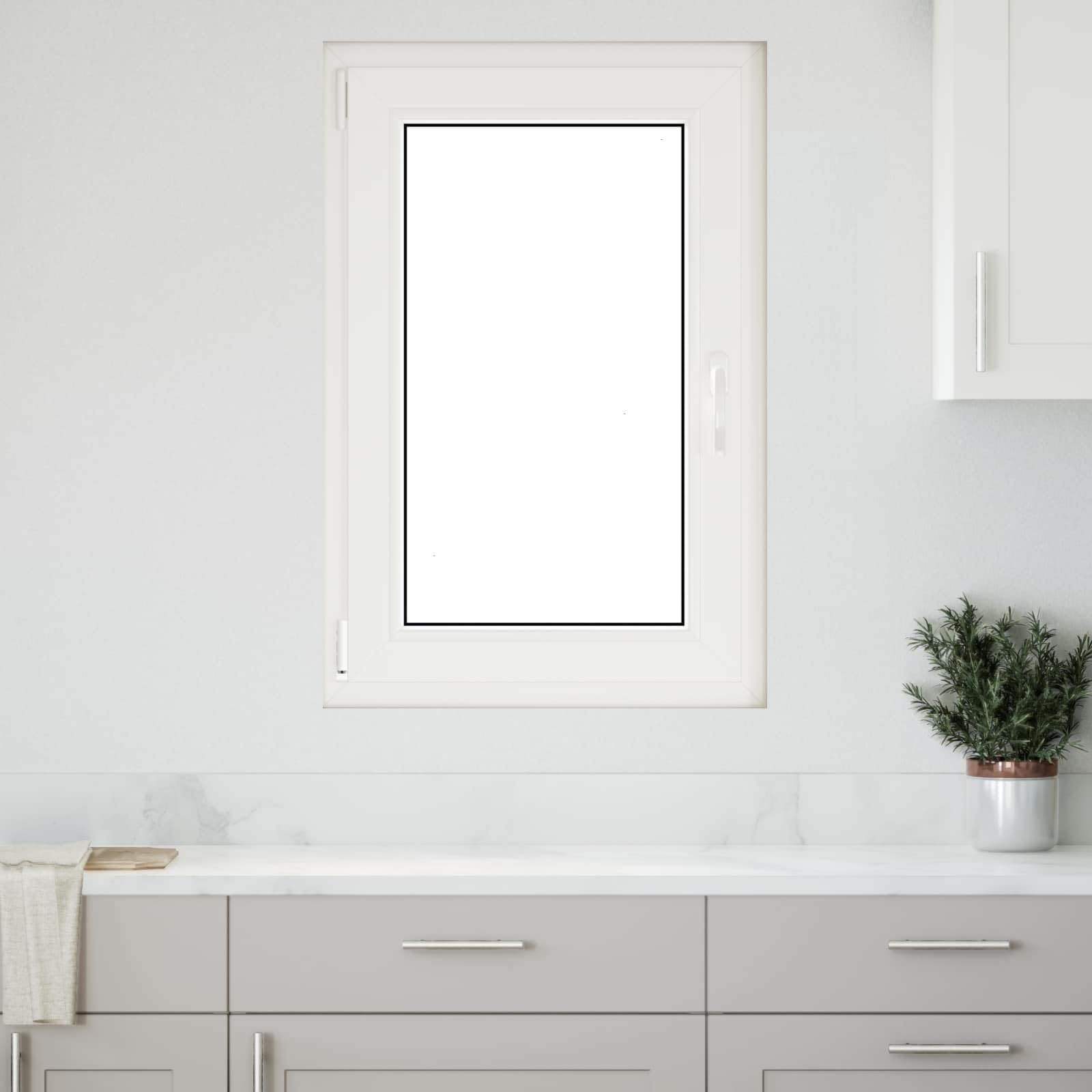 vidaXL Ventana de sótano RISOR 60 x 90 cm PVC y Vidrio Blanco, Sótano, Aislante Térmico Moderno y Duradero para Ventanas Eficientes, Accesorios de Vidrio PVC Aislantes