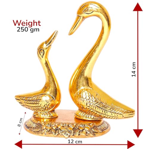 Image of KridayKraft Love Birds Swanset Pair of Kissing Duck Metal Statue,Love for Romantic Gift to Boyfriend,Girlfriend,Decor Your Home,Office,Showcase,Animal Showpiece Figurines.