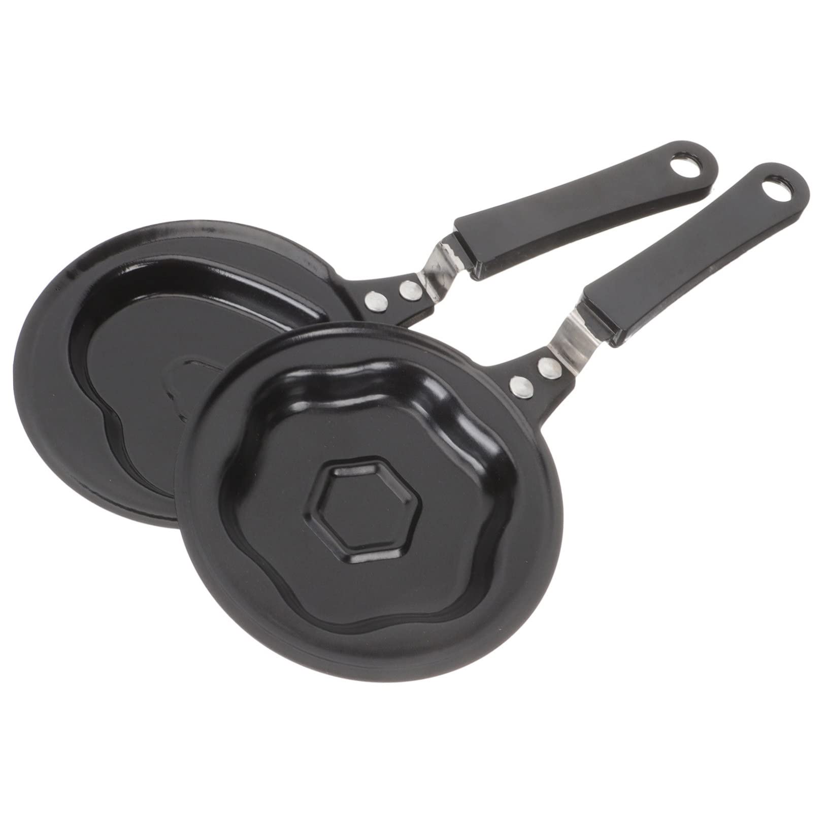 Cabilock 2Pcs Heart Shaped Non Stick Egg Frying Pan Multi Function Breakfast Cookware and Heat Resistant for Making Omelettes and Pancakes for Sharing