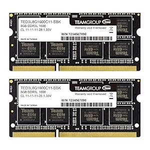 TEAMGROUP Elite DDR3L 16GB Kit (2 x 8GB) 1600MHz PC3-12800 CL11 Unbuffered Non-ECC 1.35V SODIMM 204-Pin Laptop Notebook PC Computer Memory Module Ram Upgrade – TED3L16G1600C11DC-S01
