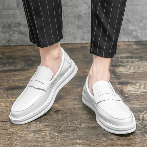 Men's Leather Driving Moccasins Loafers Slip On Casual Lightweight Anti-Slip Flat Walking Penny Shoes Business Dress Work Shoes3