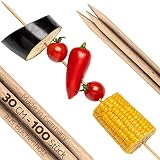 GARDELI® Holzspieße 30 cm aus Buche (FSC®) – Made in Germany – Schaschlikspieße Holz – lang, stabil und geschmacksneutral – Ideal als Grillspieß, Obstspieß oder zum Basteln (30 cm, 100 Stück)